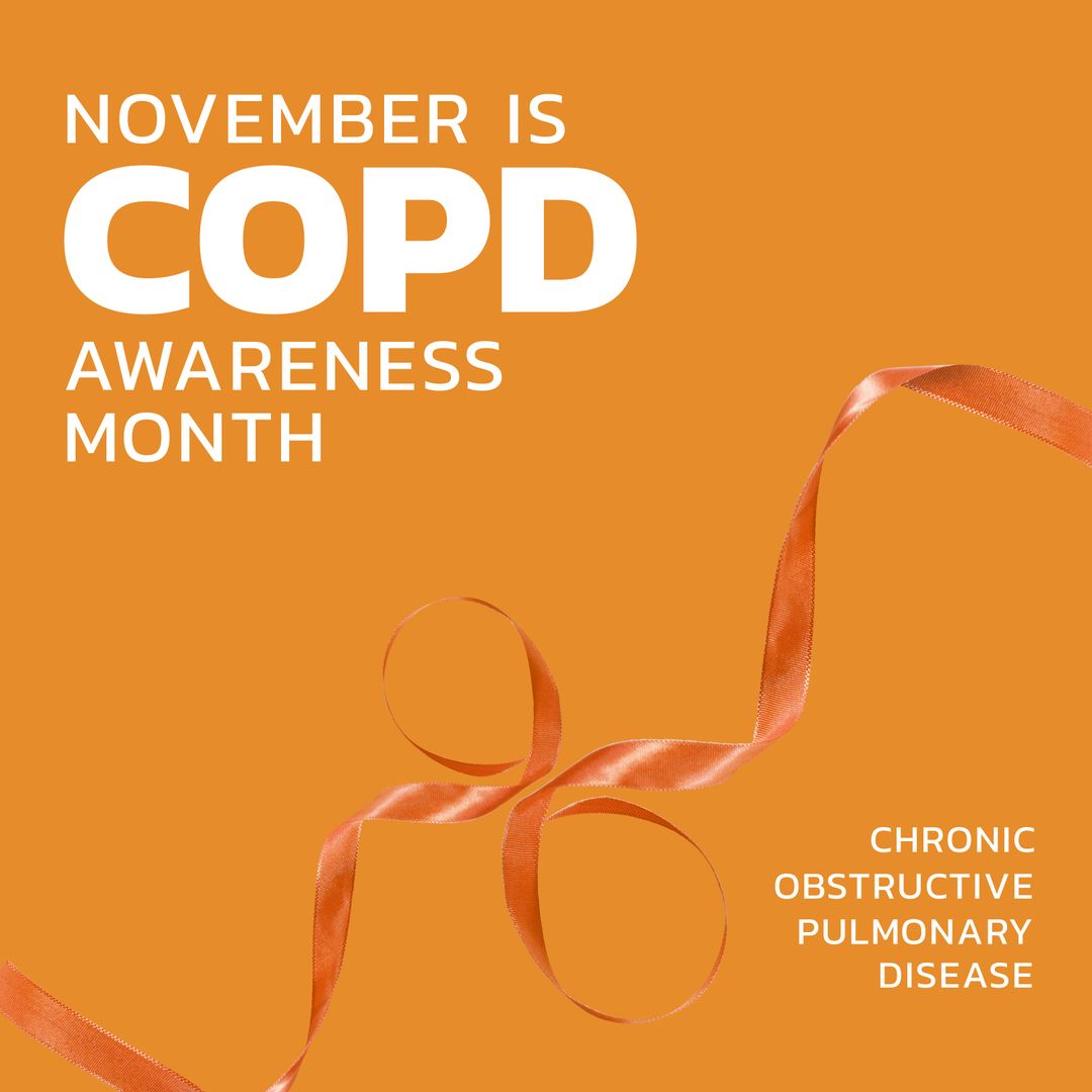 COPD Awareness Month Campaign with Ribbon Symbol - Download Free Stock Templates Pikwizard.com