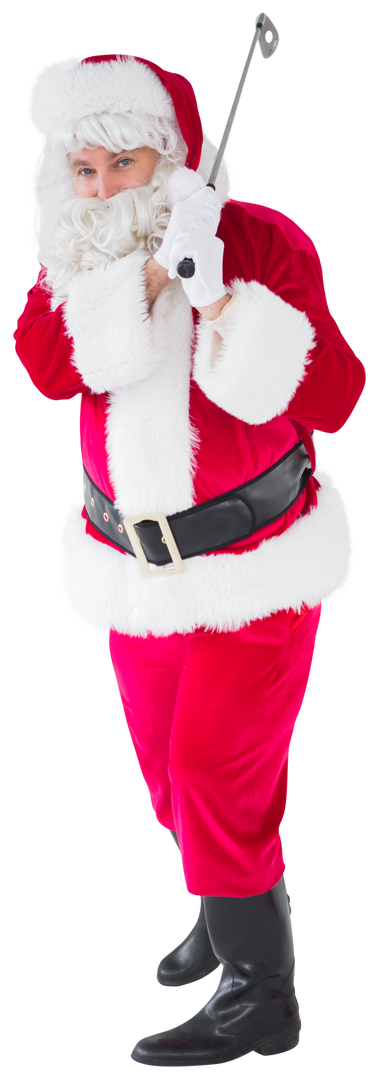 Transparent Santa Claus Enthusiastically Playing Golf - Download Free Stock Images Pikwizard.com