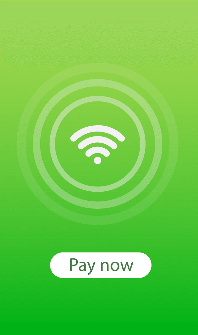 Transparent Wi-Fi Icon with Pay Now Button for Online Transactions