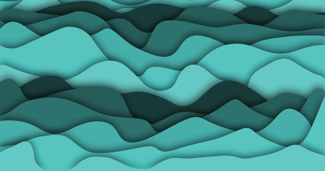 Abstract Layers of Undulating Green Waves