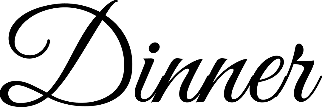 Dinner Text Design on Transparent Background for Food and Cooking themes