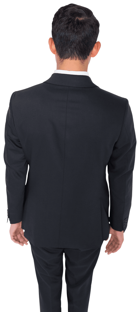 Back View of Caucasian Businessman Transparent Background