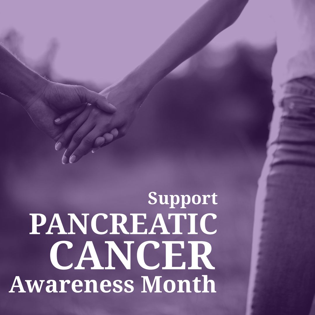 Holding Hands for Pancreatic Cancer Awareness with Supportive Message