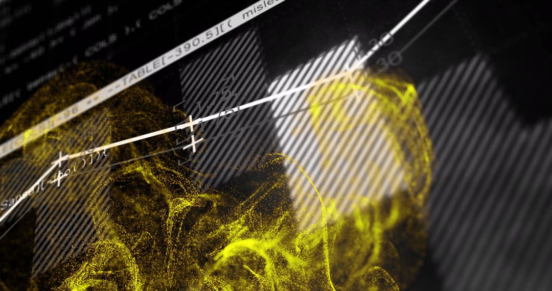 Abstract Digital Data Processing with Yellow Light Effects