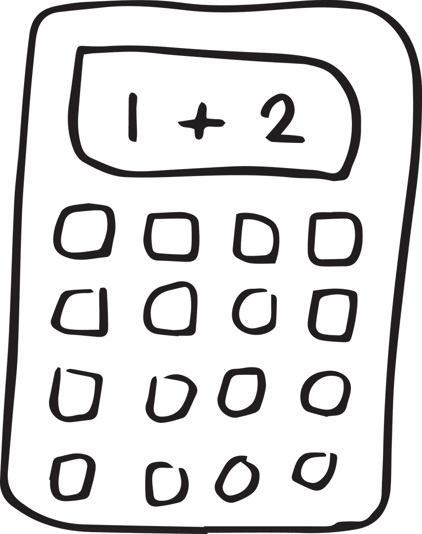 Simple Transparent Calculator Sketch for Educational Designs