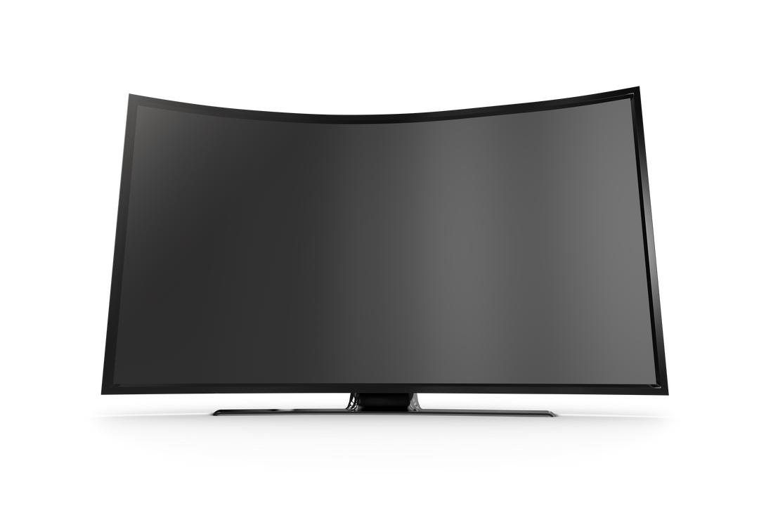 Transparent Curved TV Set Illustration with Blank Screen - Download Free Stock Images Pikwizard.com