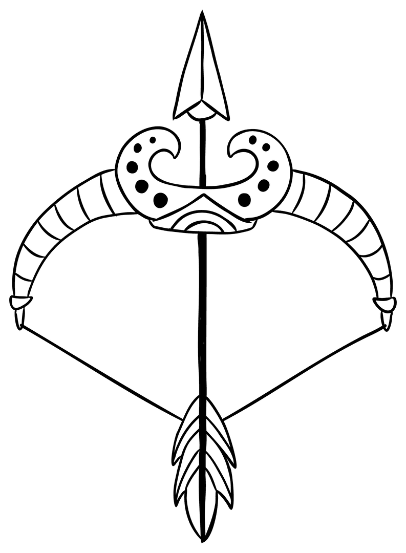 Transparent Bow with Arrow Vector for Sports and Competitions