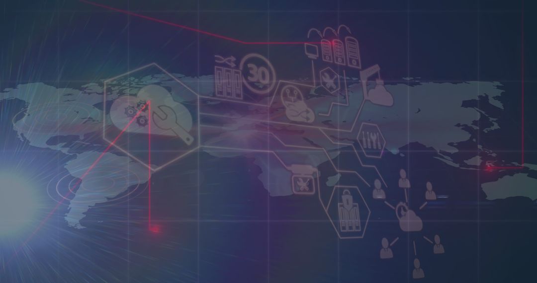 Global Digital Connections and Technology Interface Concept