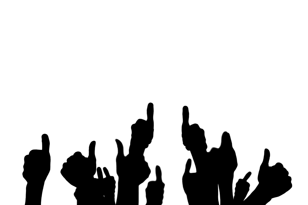 Transparent Silhouette of Hands Displaying Thumbs Up
