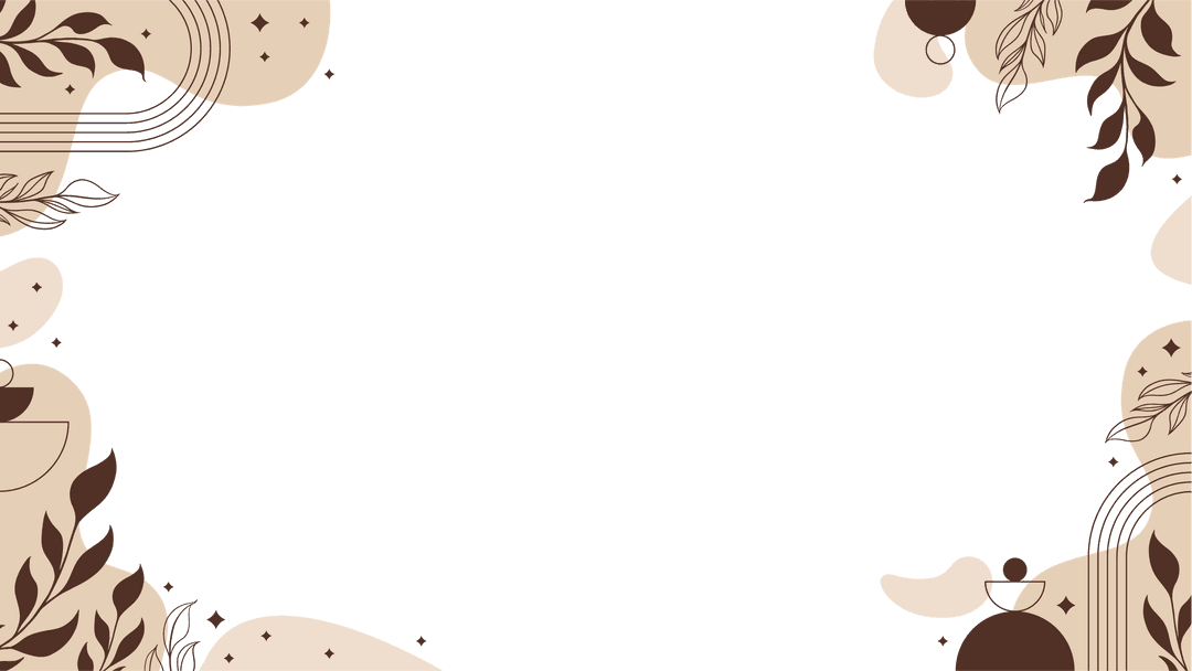 Abstract Botanical Frame With Transparent Background And Teal Area