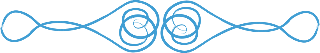 Elegant Blue Decorative Swirl on Transparent Background