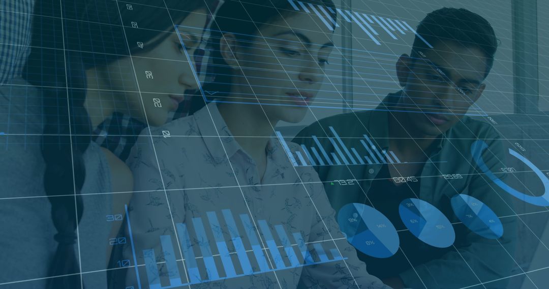 Collaboration in Technology Business with Data Visualization Overlay