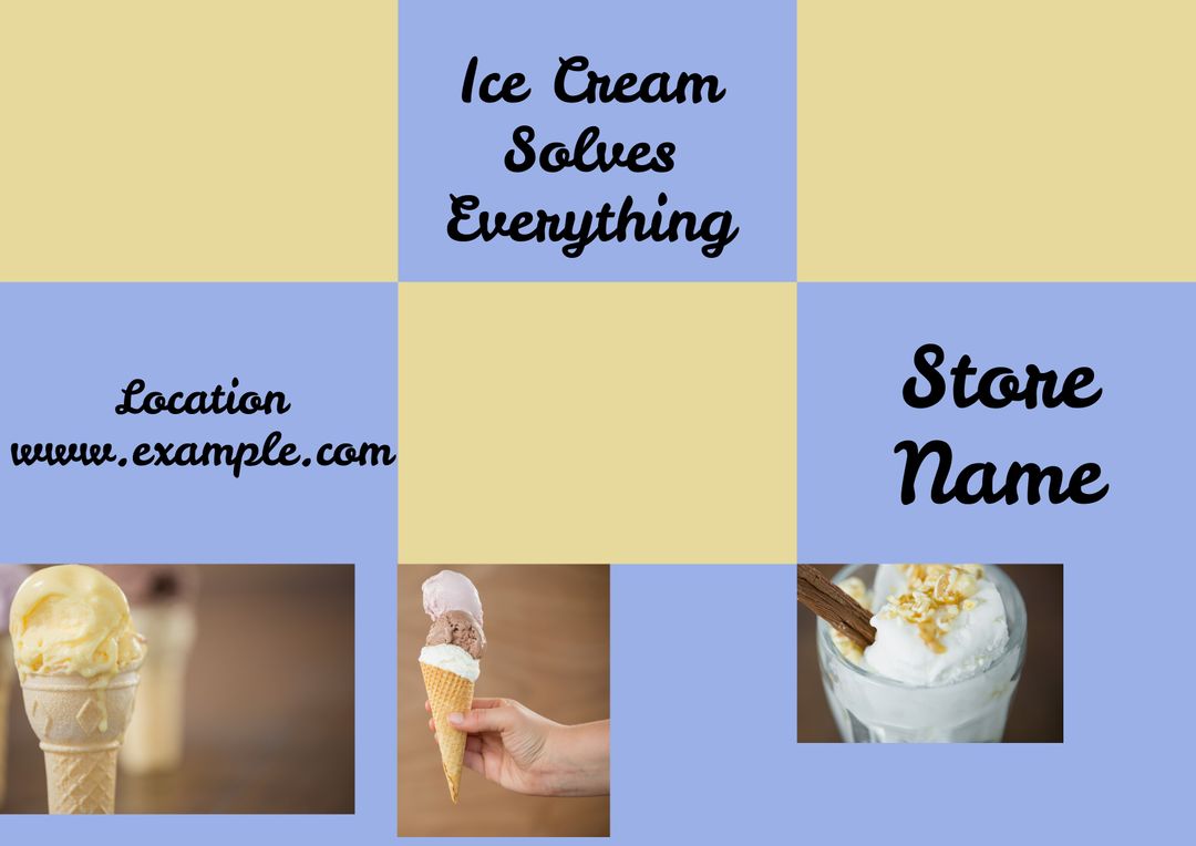 Creative Ice Cream Shop Design with Text and Ice Cream Images - Download Free Stock Templates Pikwizard.com