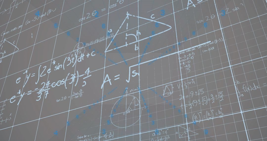 Abstract Mathematical Formulas Grid on Digital Plane