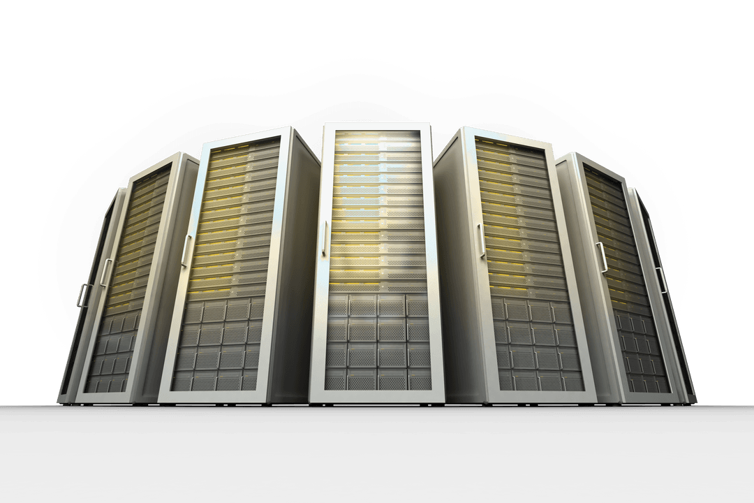 Transparent Server Computer Illustration for Network Technology Focus