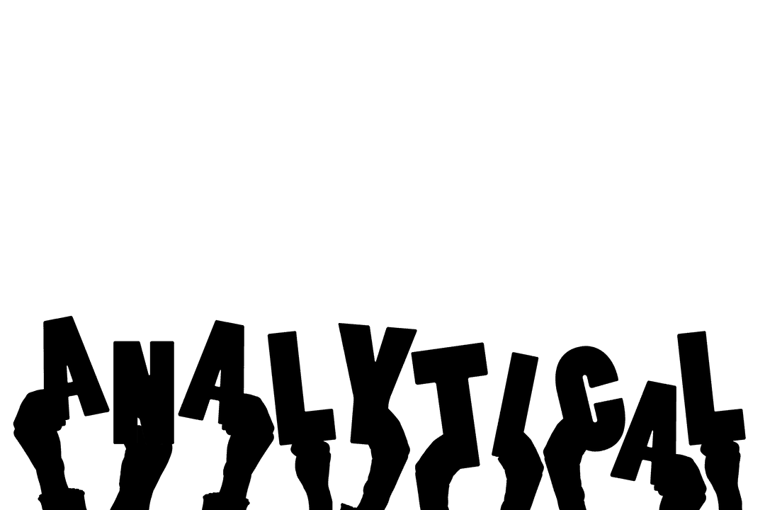 Transparent Illustration of Hands with Analytical Symbols