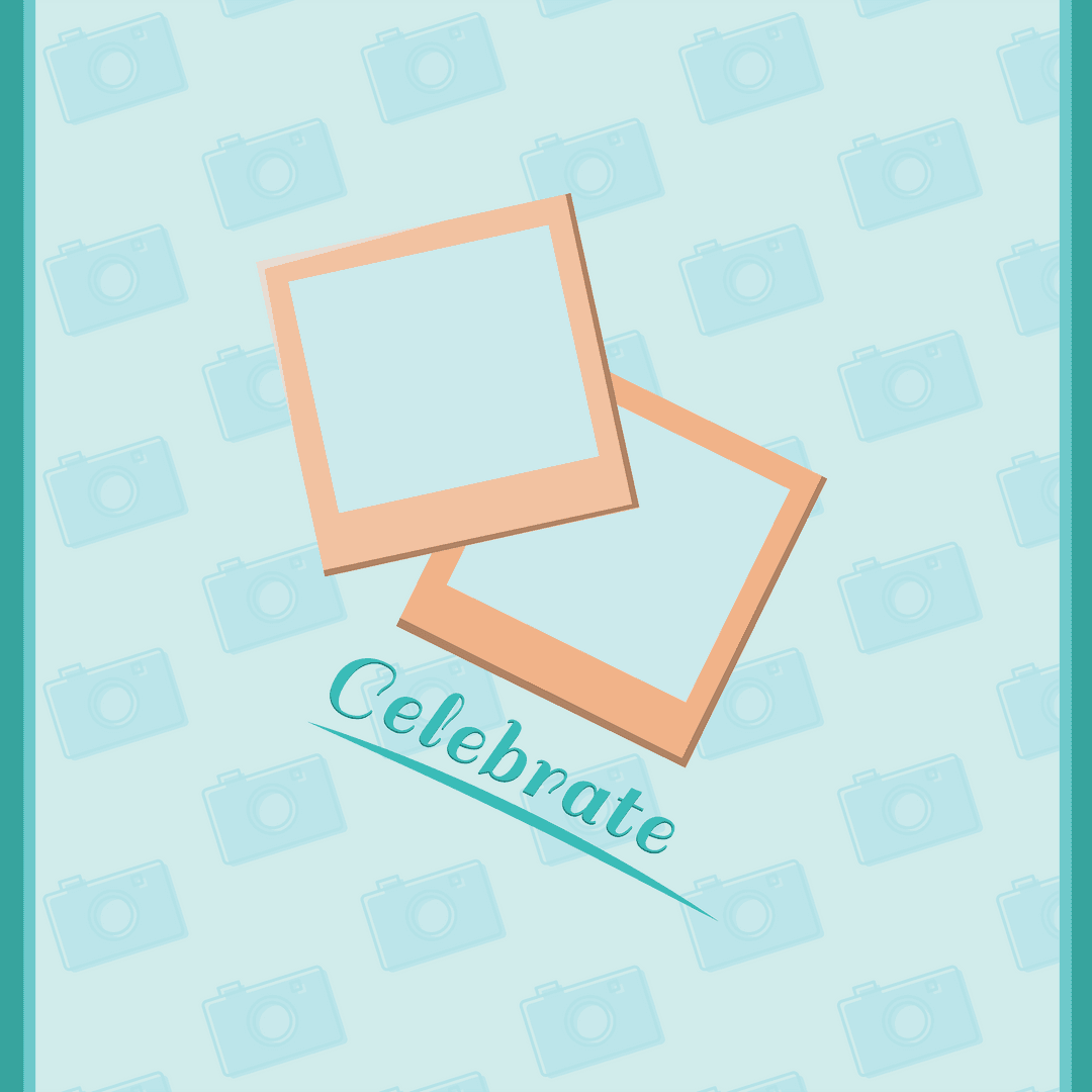 Transparent Celebrate Photo Frames with Camera Background Design