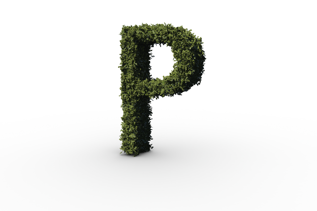 Transparent 3D Letter P Shaped from Green Leaves - Download Free Stock Images Pikwizard.com