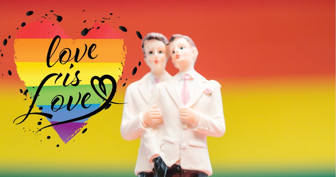 LGBTQ+ Love and Equality Celebration with Rainbow Heart