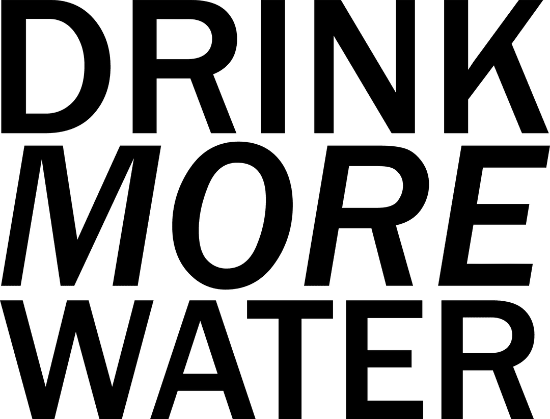 Drink More Water Message on Transparent Background