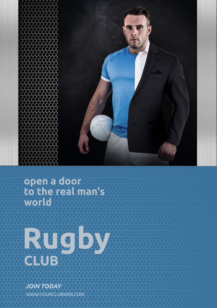 Corporate Professional Promoting Rugby and Work-Life Balance - Download Free Stock Templates Pikwizard.com