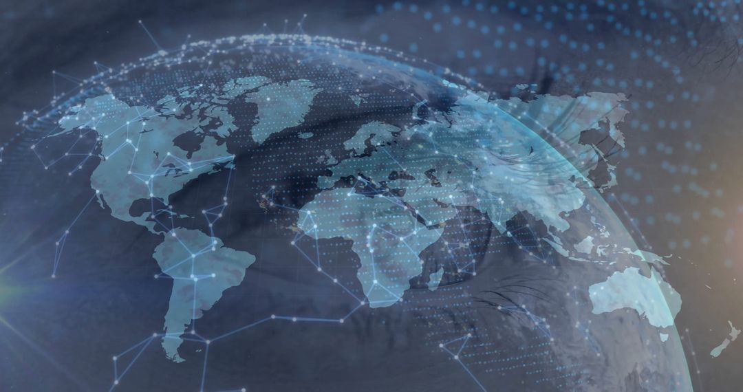 Eye over Global Digital Network Concept