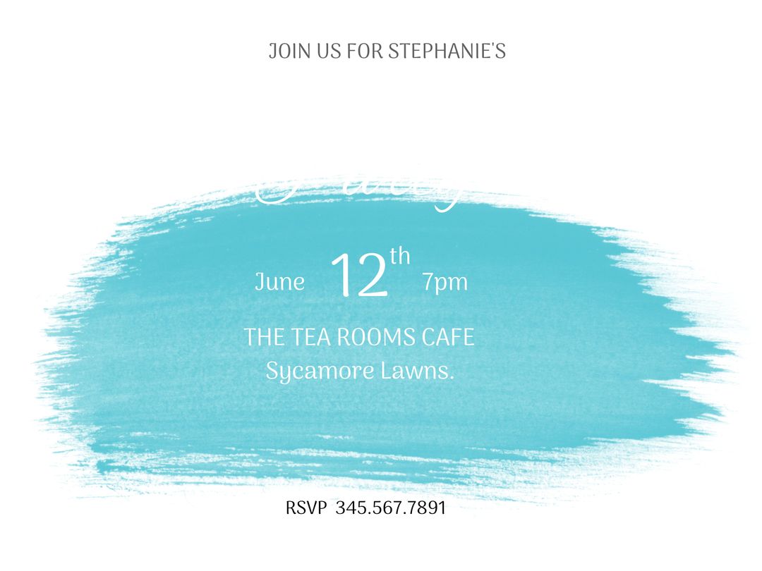 Blue Brushstroke Invitation for Elegant Gatherings