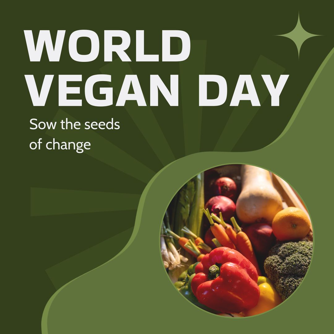 World Vegan Day Celebration with Fresh Colorful Vegetables