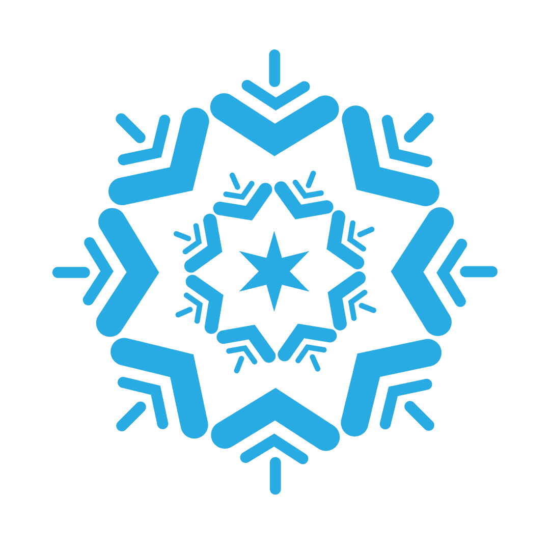 Delicate Blue Snowflake Design on Transparent Background