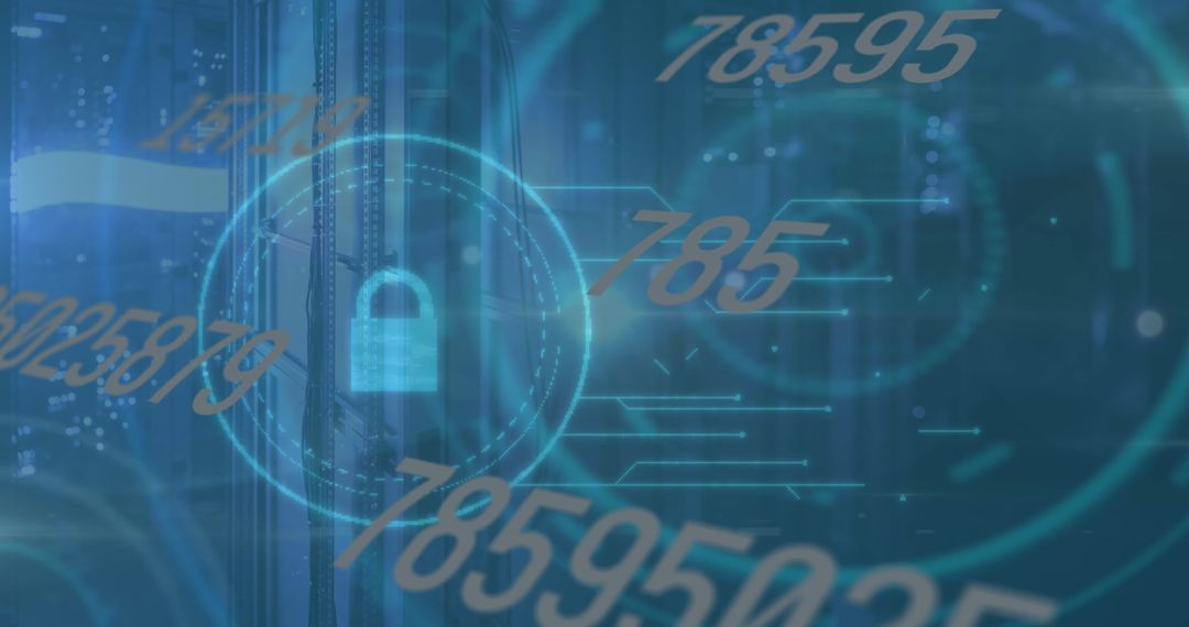 Digital Cybersecurity Concept in Futuristic Data Center