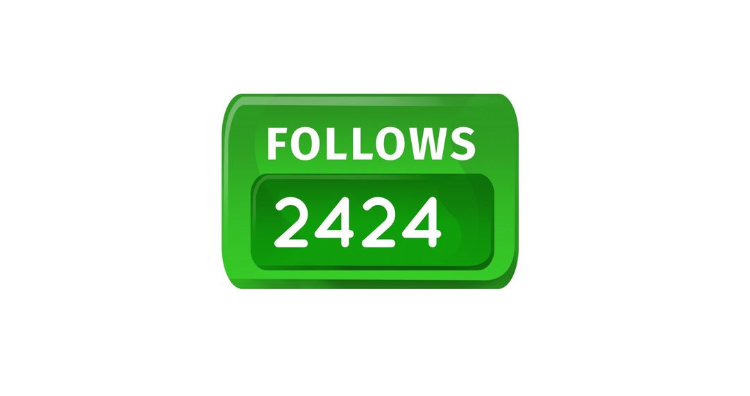 Green Follows Count Icon with White Background