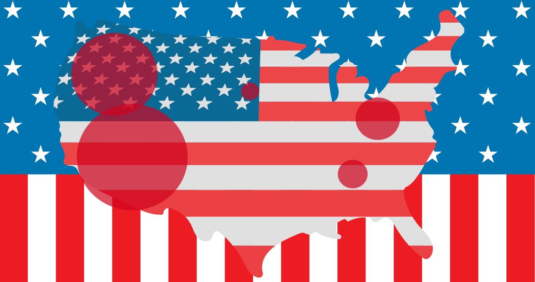 USA Map with American Flag Overlay Illustrating Political Concepts
