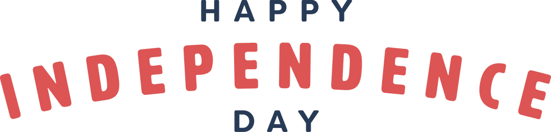 Happy Independence Day Text with Transparent Background