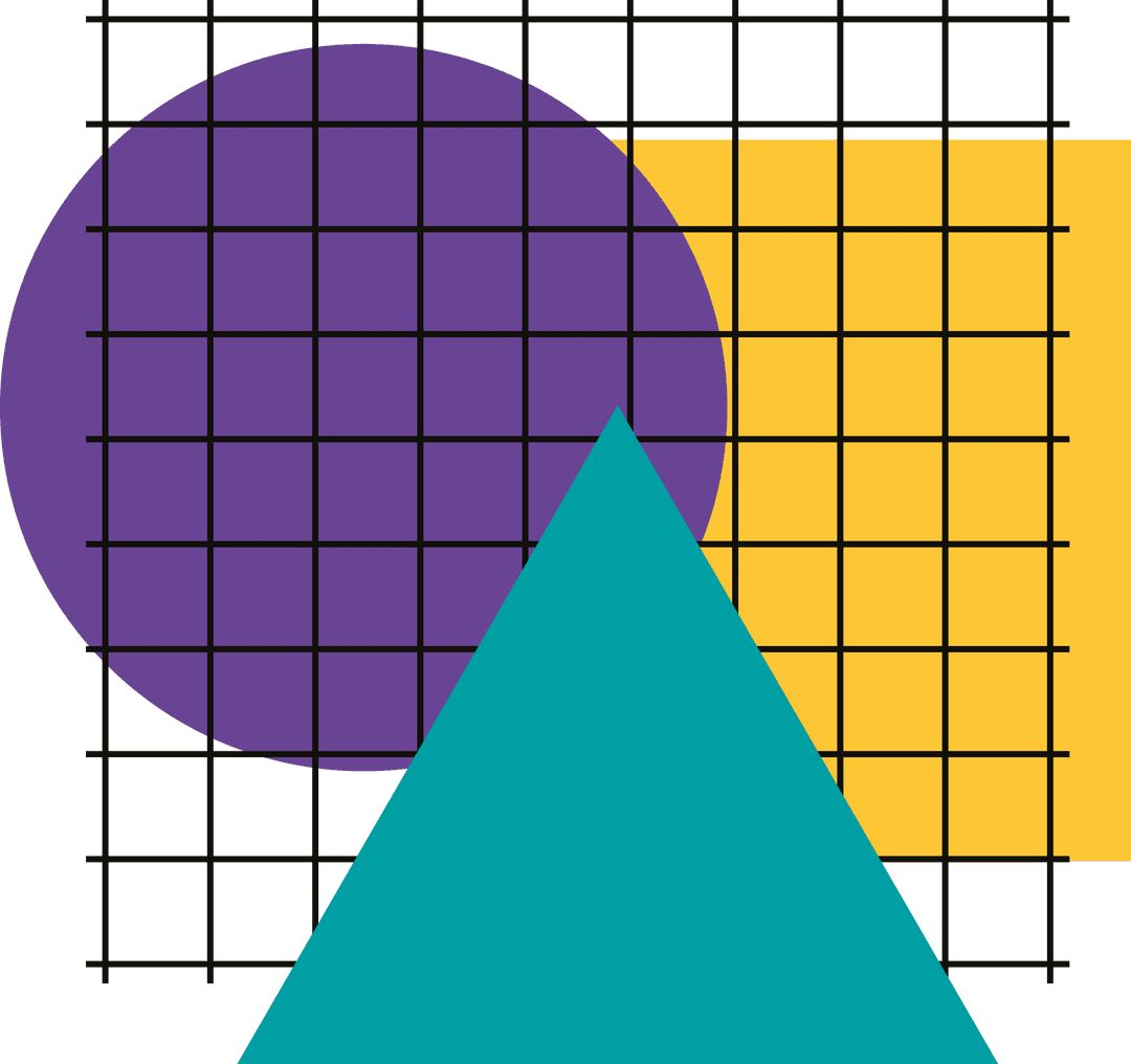 Vibrant Geometric Shapes on Transparent Background Design