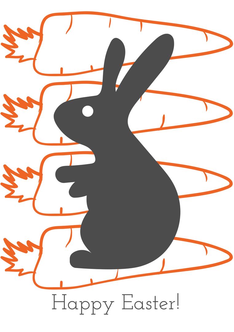 Easter Bunny Silhouette with Carrots Background