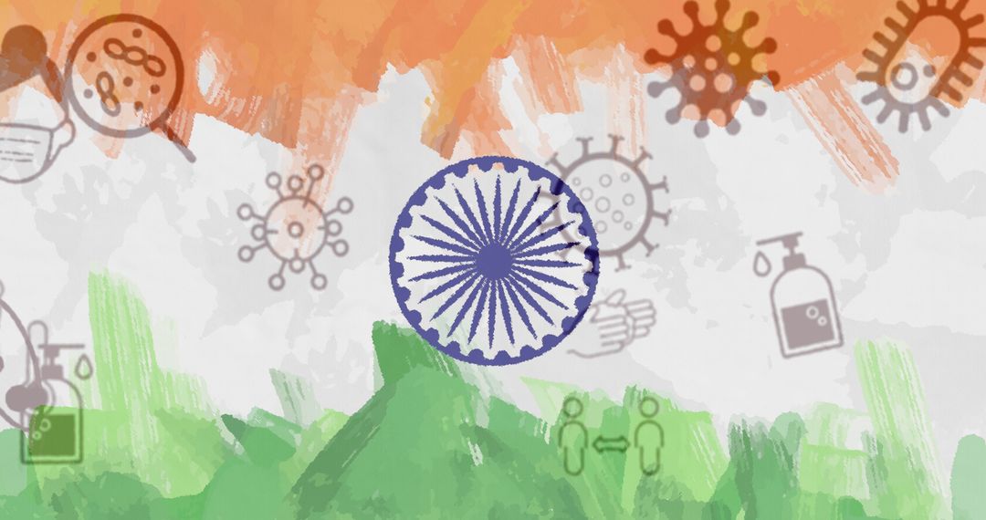 India Flag with COVID-19 Icons Highlighting Pandemic Concept - Free Images, Stock Photos and Pictures on Pikwizard.com