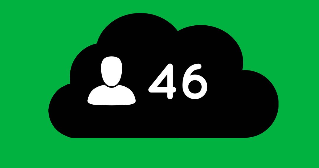 46 Users Connected Symbol on Green Technology Cloud