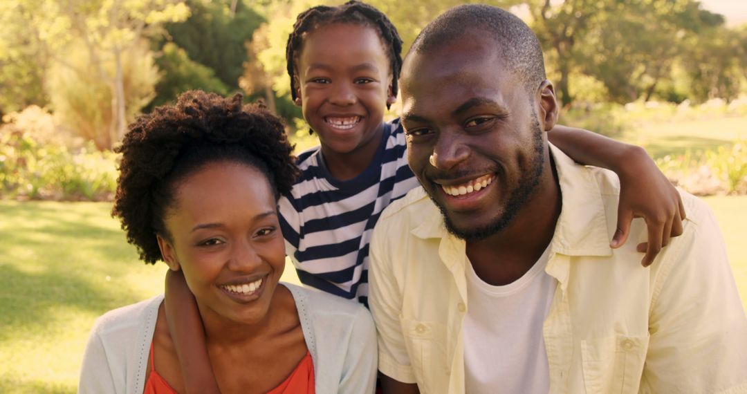 Smiling African American Family Outdoor Portrait - Free Images, Stock Photos and Pictures on Pikwizard.com