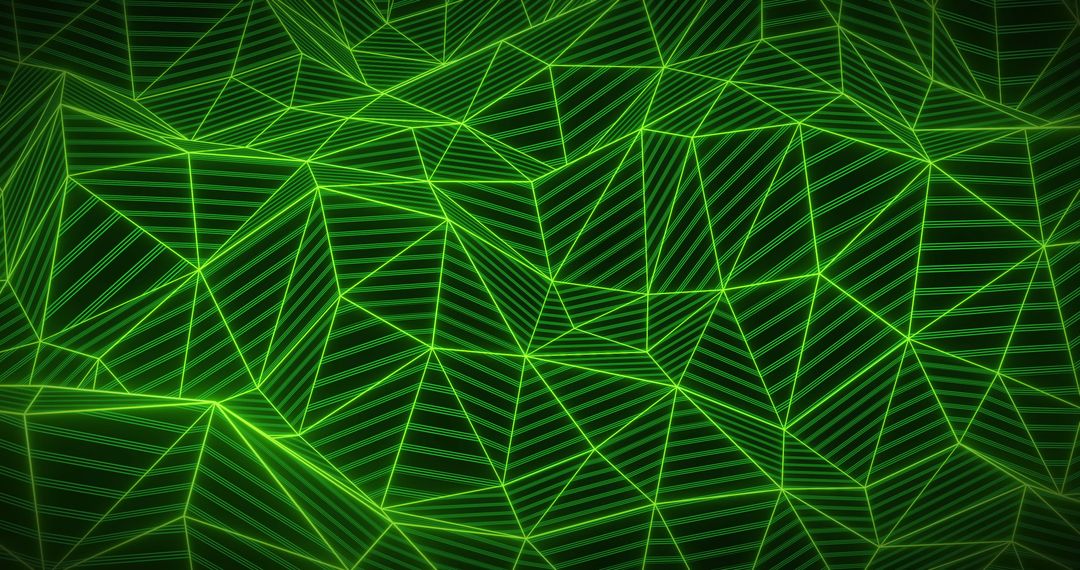 Dynamic Green Geometric Pattern on Black Backdrop