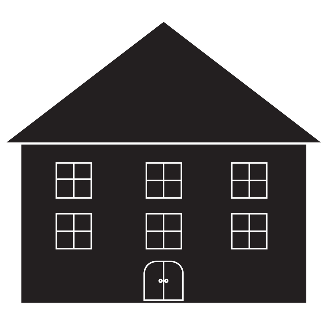 Simple Black House Icon on Transparent Background