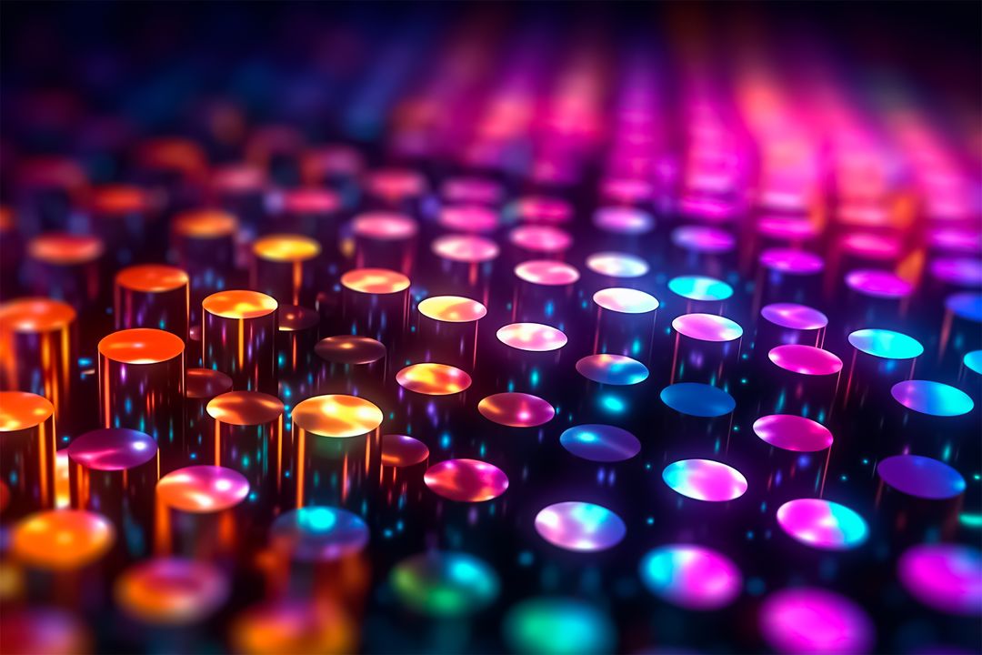 Vibrant cylindrical light design patterns micro overview