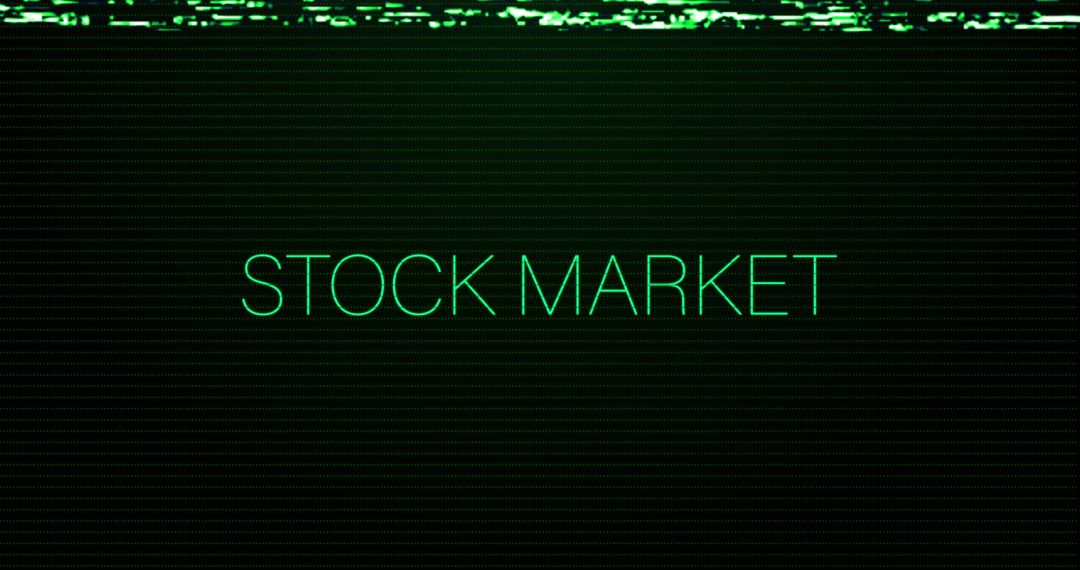 Digital Glitch Effects on Stock Market Display Text