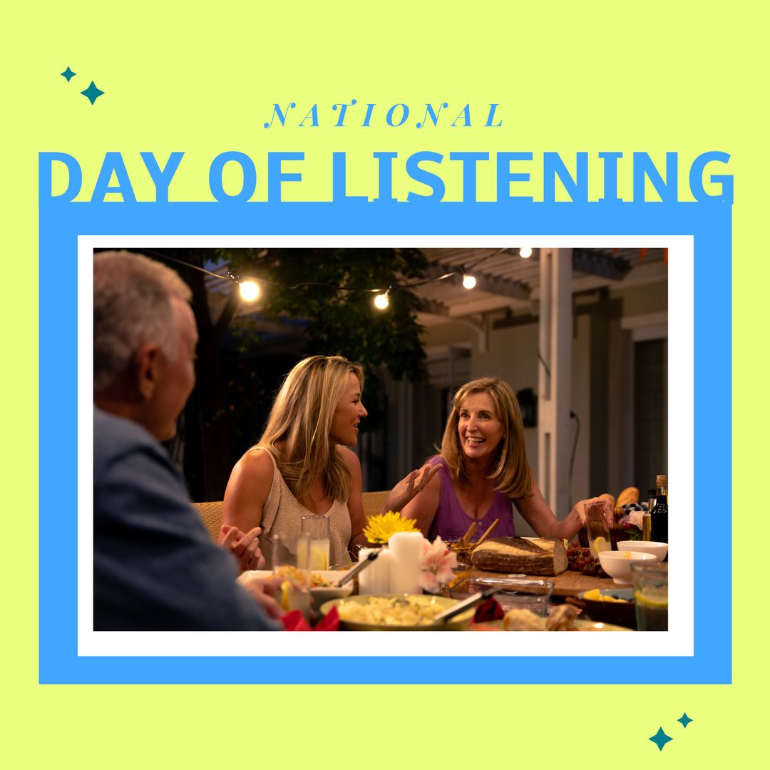 Caucasian Family Enjoying Dinner for National Day of Listening