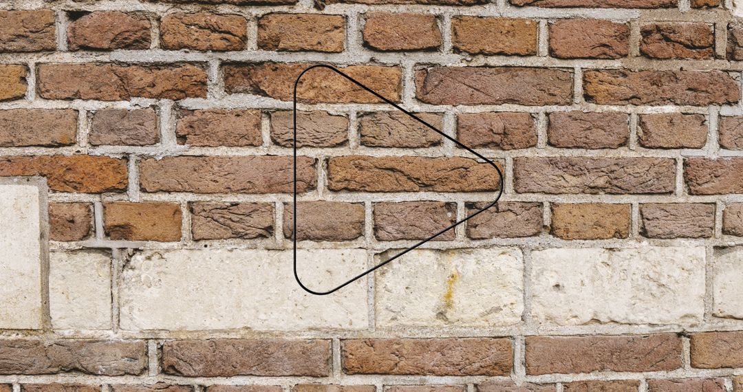 Glowing Neon Arrow Icon on Brick Wall for Communication Theme