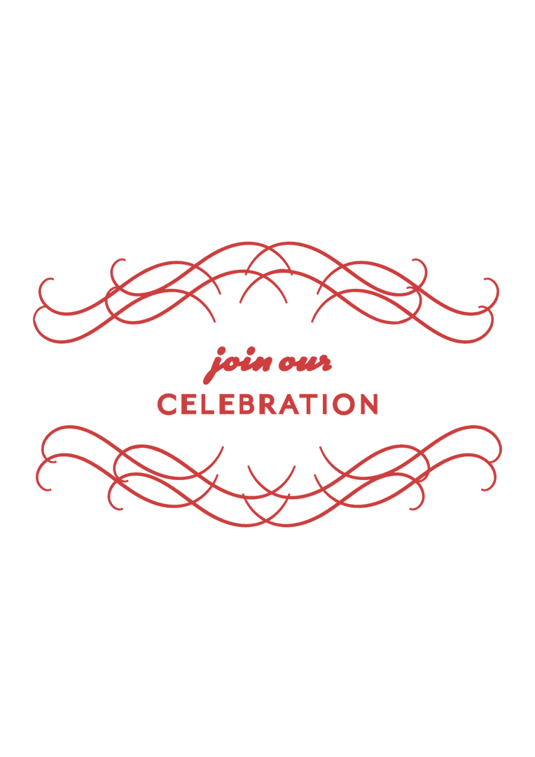 Join Our Celebration Text on Ornate Design Transparent Background