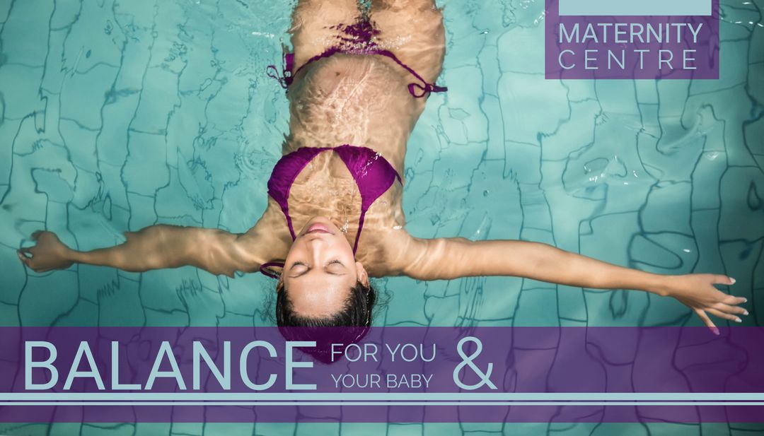 Pregnant Woman Floating in Water Symbolizing Tranquility