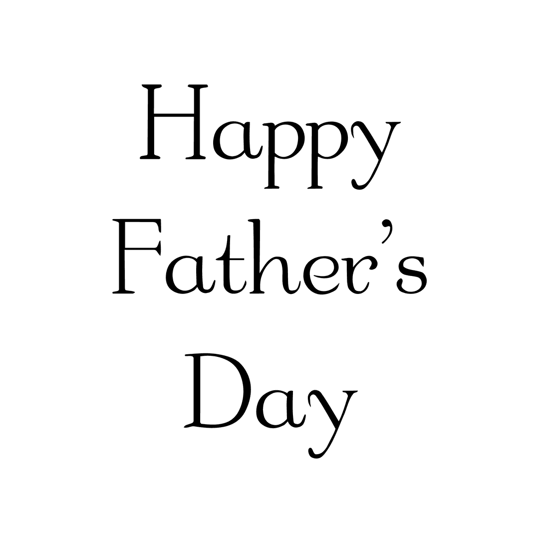 Transparent Father's Day Text Graphic on Clear Background