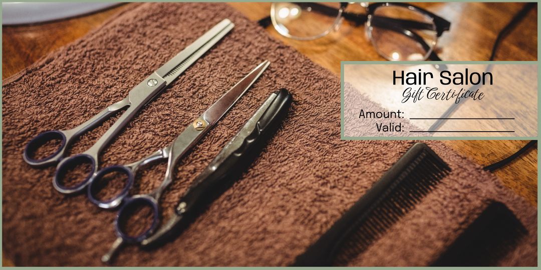 Hair Salon Gift Certificate Design with Professional Tools