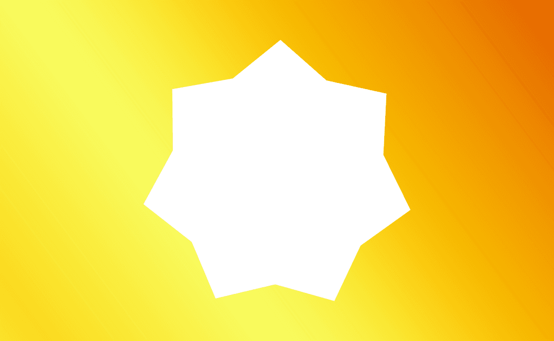 Silhouette Star Shape on Yellow and Orange Gradient Background