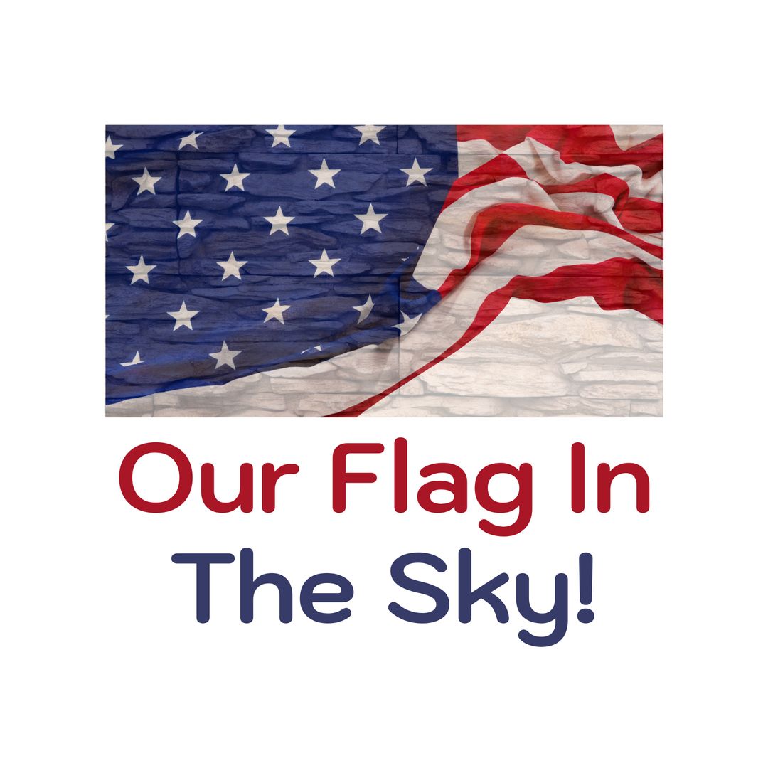 Patriotic American Flag with Independence Day Text